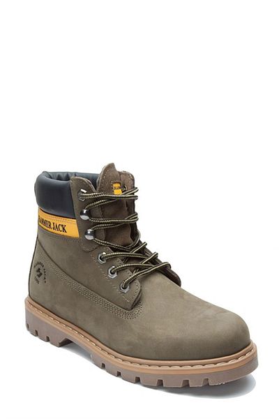 Hammer Jack Ghete pentru bărbați din piele naturală kaki Crazy