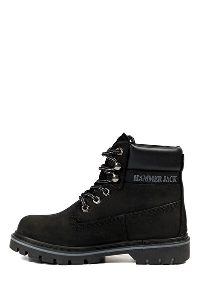 Hammer Jack Merdane Boot Hakiki Deri Siyah Nubuk Outdoor Erkek Bot