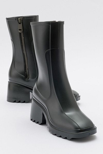 Ccway Cizme de ploaie cu fermoar pentru damă KHAKI