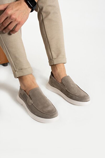 Hammer Jack Genuine Leather Maykop Taupe Suede Men's Casual Shoes