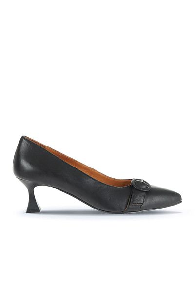 Bueno Shoes Pantofi cu toc din piele neagră de damă - 01wa1305