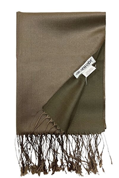 ARMANDA Μεταξωτό σάλι βιζόν χακί