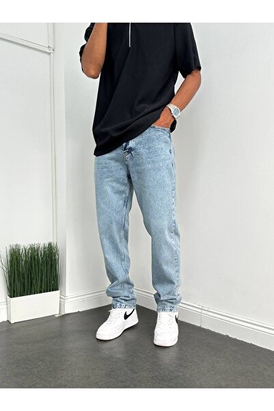 BDRMAN Baggy Eskitme Mavi Renk Kot Pantolon