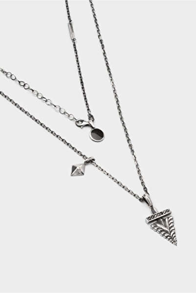 So CHIC... Arma Figürlü 65 Cm Gümüş Erkek Kolye