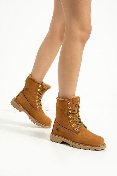 Caterpillar Γυναικείες μπότες Utah Low Cinnamon Nubuck από γνήσιο δέρμα