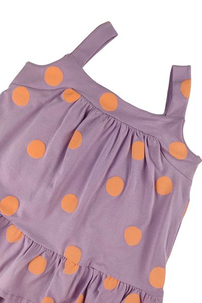 difa kids Culoare Liliac Rochie de vară ocazională pentru fete din bumbac cu bretele cu volane
