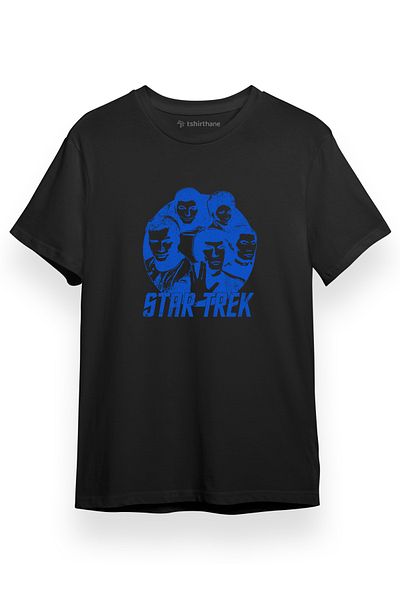Tshirthane Star Trek Portrait Μαύρο κοντομάνικο ανδρικό μπλουζάκι