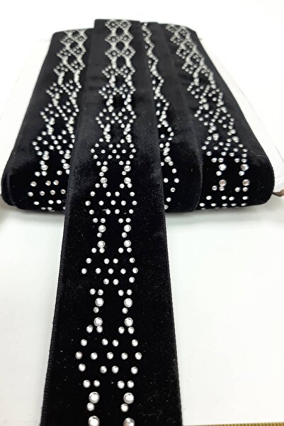 Limelia Panglică de catifea cu model de piatră neagră