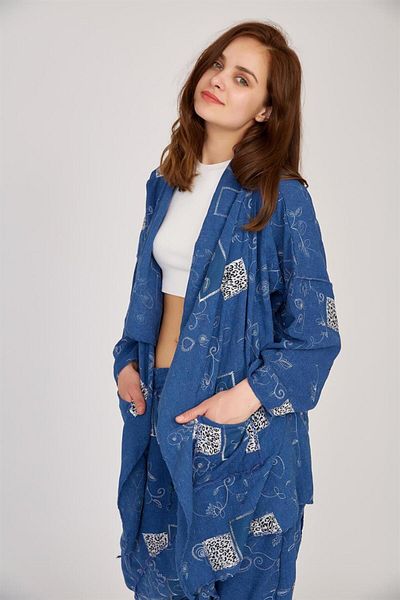 Bohem Stil Boho Salwar Trousers Asymmetrical Jacket Set