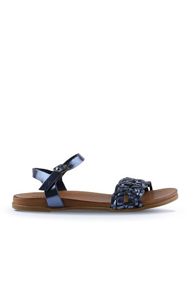 Bueno Shoes Sandale de damă din piele albastru bleumarin strălucitor - 01wu4251