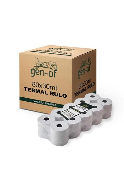 Gen-Of 80X30 Thermal Roller Pos Roller 200 Pcs (1 Box)