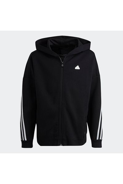adidas Future Icons 3-stripes Black Children's Jacket Hr6317 - Full-zip