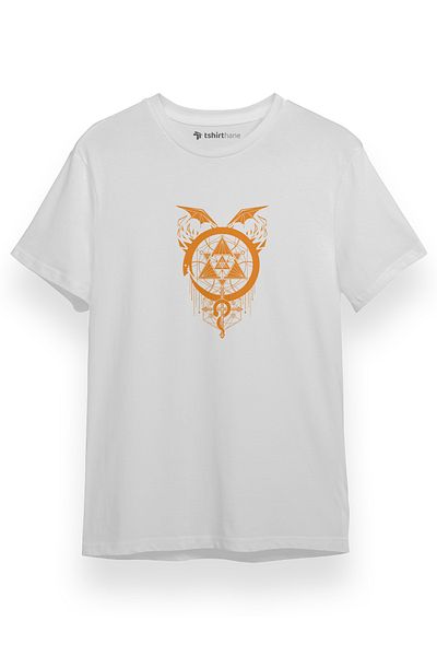 Tshirthane Fullmetal Alchemist Anime Gilded Snakes of Alchemy Λευκό κοντομάνικο ανδρικό μπλουζάκι
