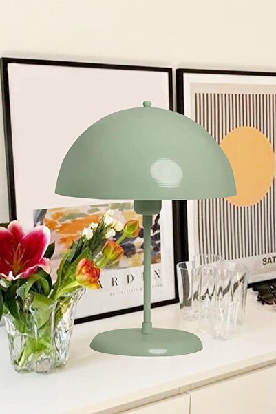 Bamyum Mantar Masa Lambası Mint Yeşili Modern Metal Masa Aydınlatma Modelleri Çalışma Lambası Abajur