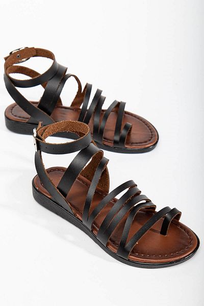 Ccway Women's Sandals Black Skin