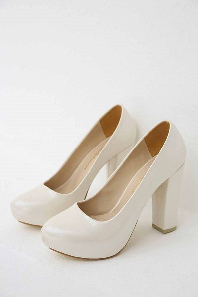 Ccway Platform Heeled Women's Shoes - Pearl Skin