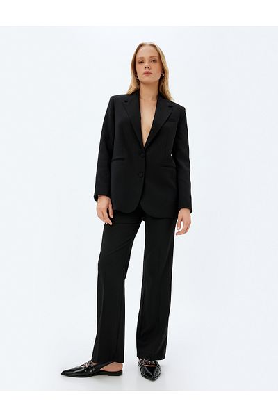 Koton Standard Waist Loose Straight Leg Fabric Trousers