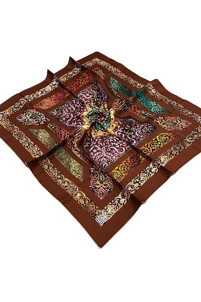 Levidor Eșarfă din mătase din twill - maro 3041-01
