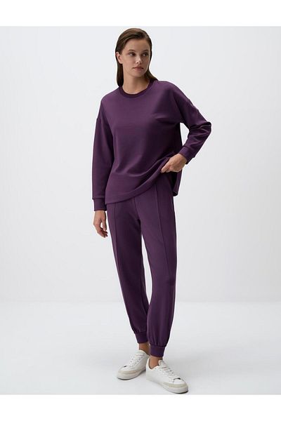 Jimmy Key Purple High Waist Slim Leg Pocket Jogger Pants