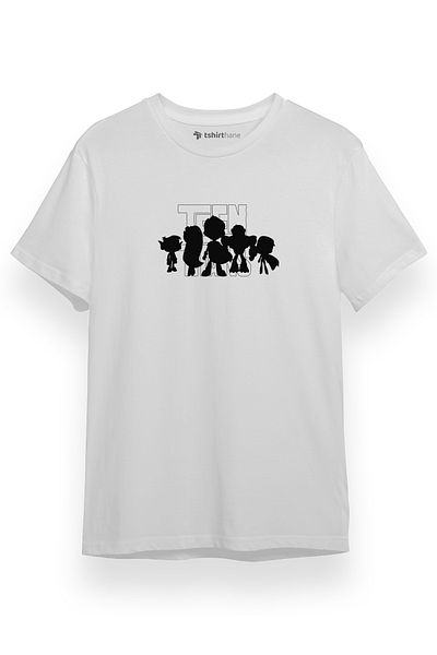 Tshirthane Ανδρικό μπλουζάκι Teen Titans Silhouette Λευκό κοντομάνικο