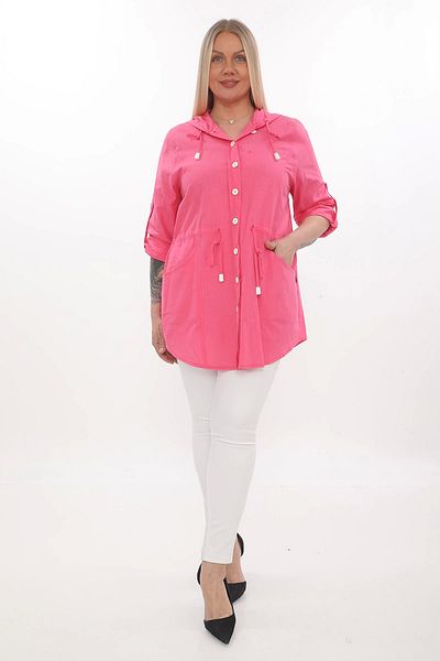 Lady Majestic Cotton Large Size Hooded Seasonal Jacket