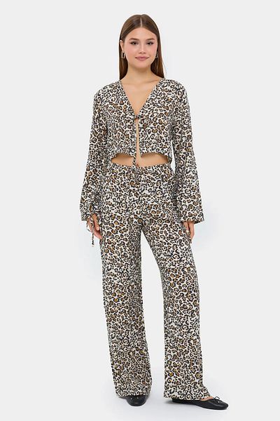 Hiccup High Waist V-Neck Animal Printed Co-Orded Suit