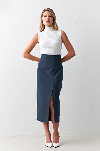 Setre Fusta midi cu talie asimetrică pe benzină