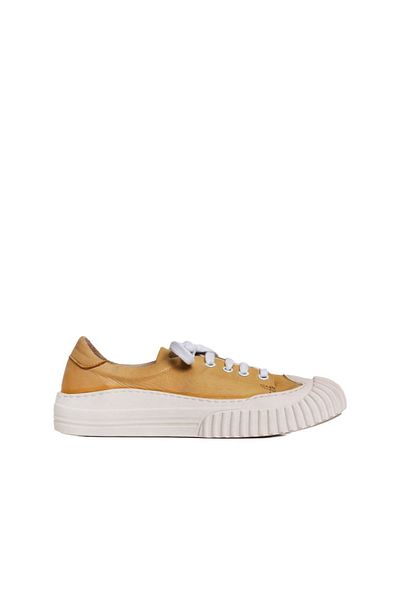 Bueno Shoes Pantofi de damă cu toc cu pană din piele galbenă - 01wq10300