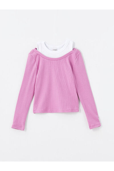 LC Waikiki Κοριτσίστικο μπλουζάκι με λαιμόκοψη LCW