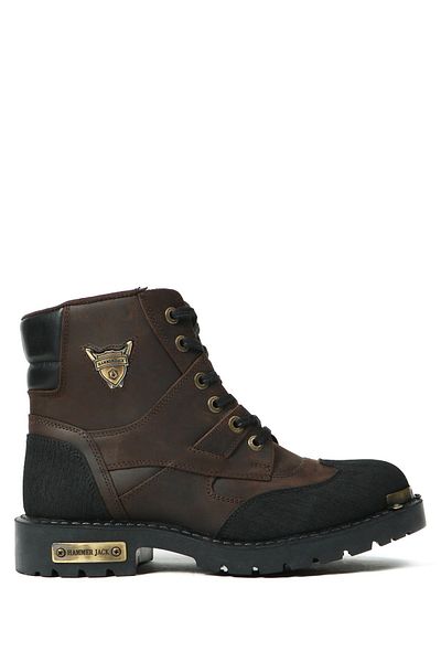 Hammer Jack Genuine Leather Brown Crazy Men's Boots