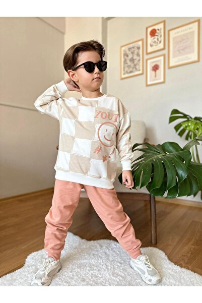 Minigimin Cicileri Costum pentru băiat în carouri cu fața zâmbitoare de la My...