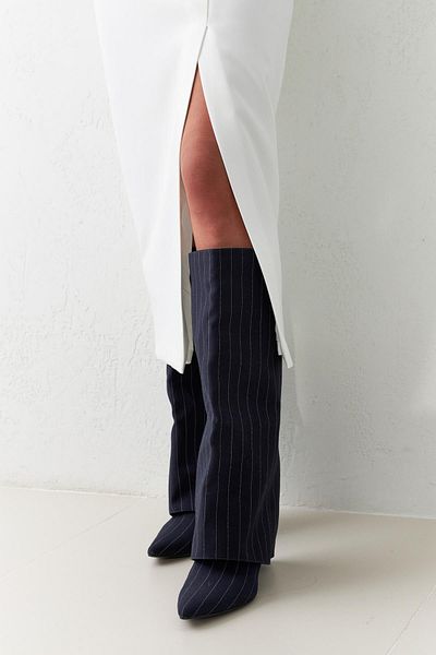 Setre Ecru Asymmetrical Waist-Seated Slit Detailed Midi Skirt