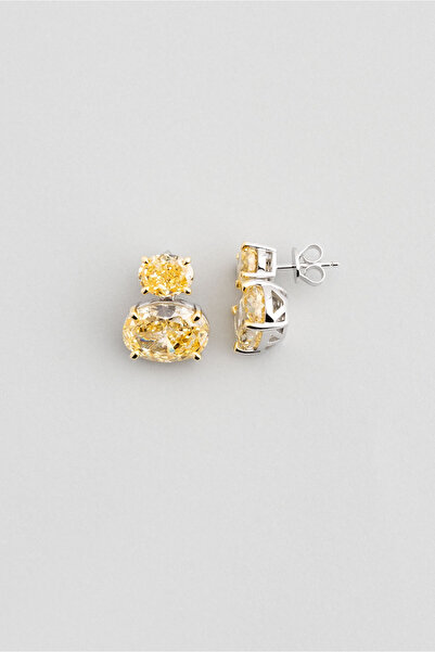 So CHIC... Frida Renkleri 18 Ayar Beyaz Altın Kaplama Gümüş Tasarım Küpe