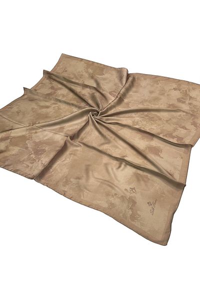 Silk Home Γυαλιστερό κασκόλ με σχέδια - 8647 - Χρυσό