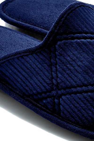 Evojean Unisex Navy Blue House Slippers, Δώρο, Προίκα, Παντόφλες Επισκεπτών