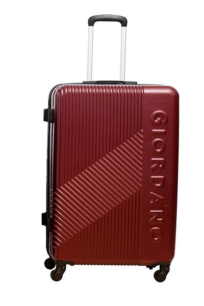 Giordano Logo Large Suitcase Maroon, ABS Hard Shell Lightweight Durable Secure Number Lock.