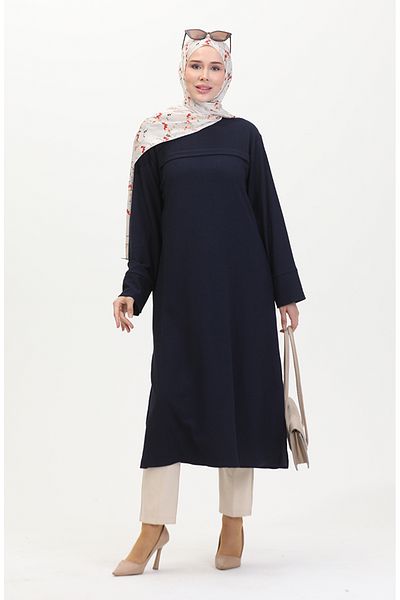 sefamerve Μπροστινό ριγέ τουνίκ Bürümcük 5105-03 Navy Blue
