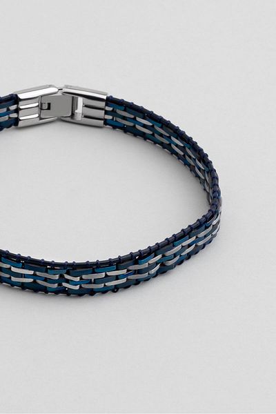 So CHIC... 21 Cm Steel Men's Bracelet - Navy Blue Hematite Stone