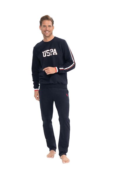 U.S. Polo Assn. Πόλο Ασν. Σετ ανδρικής φόρμας πιτζάμες - μακρύ μανίκι, στρογγυλή λαιμόκοψη, δύο κλωστές S25811