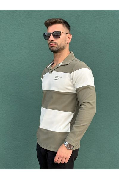 Jacob Jack Polo Collar Pieced Men's Sweatshirt