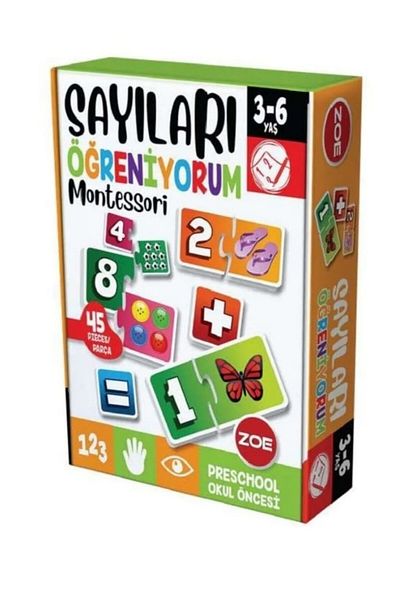 Zoe 3-6 Years Old Montessori Puzzle - I'M Learning Numbers, 45 Pieces Puzzle