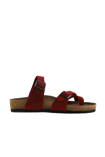 Bueno Shoes Flip Flops din piele roșie Greyzi pentru femei - 05wt102