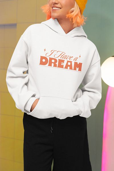 WİDİ I Have A Dream Printed StreetWEAR Βαμβακερό φούτερ με κανονική εφαρμογή