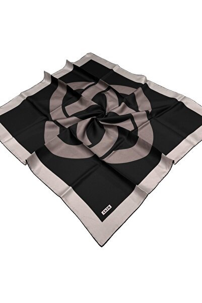 Aker İpek Eşarp - 8800701-312 Siyah Vizon Sura