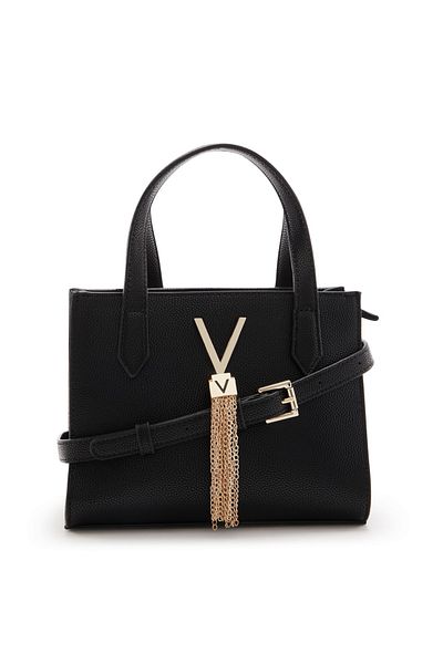 Valentino Bags Divina Black & Gold Handbag Vbs1r415gnero/gold