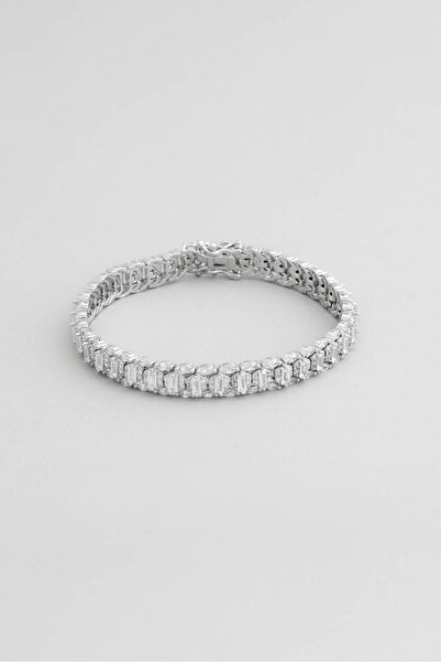 So CHIC... Davet Şıklığı 18 Ayar Beyaz Altın Kaplama Gümüş Bileklik