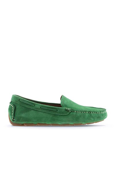 Bueno Shoes Loafer de damă din piele intoarsa verde - 05ws230