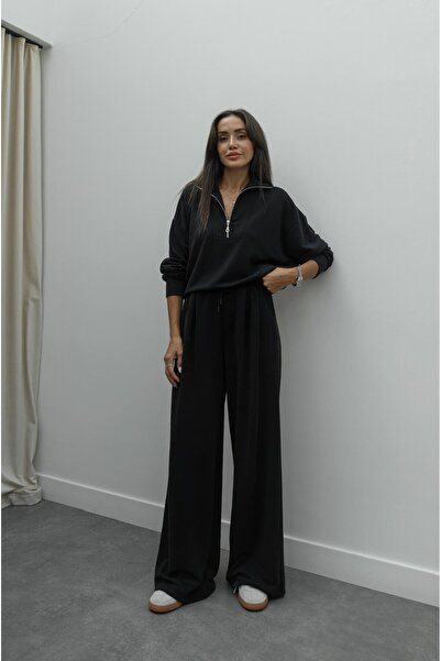 Havoş Set de trening modal negru - guler vertical