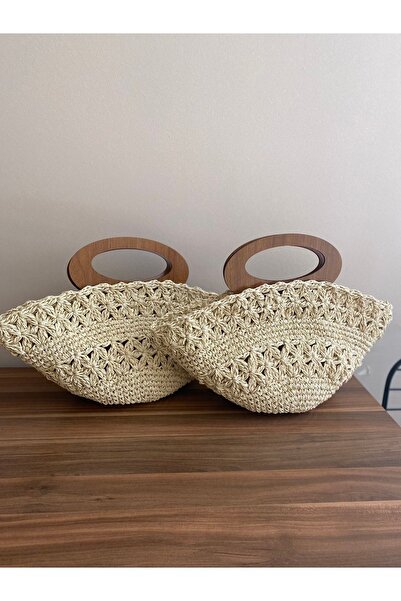 Zuviel Deco Handmade Oval Hasır Çanta
