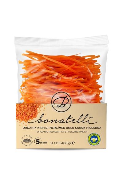 Bonatelli Organik Kırmızı Mercimek Çubuk Makarna 400 G